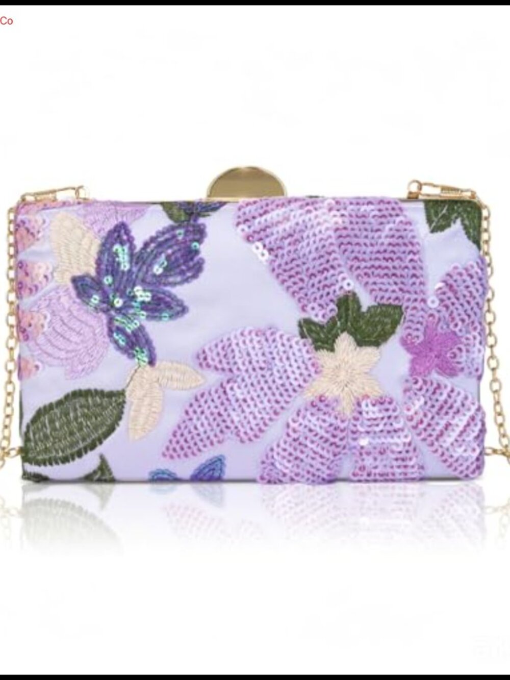 Embroidered Sequin Floral Clutch Evening Bag Women Wedding Party Purse